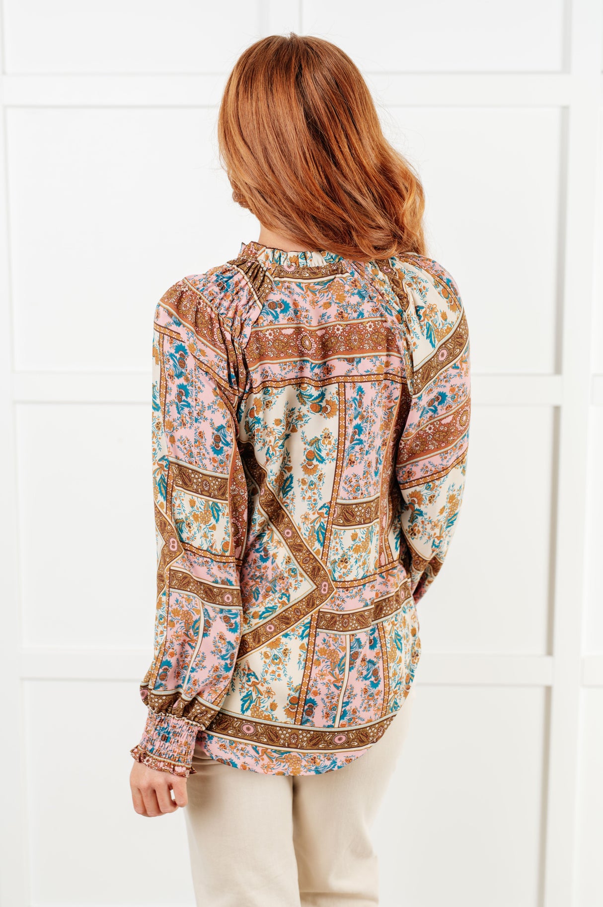 Blusa campesina estampada mixta Show and Tell