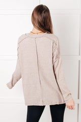 Simply Basic Ribbed Hacci Sweater in H Mocha - Liarian Unlimited Boutique