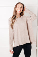 Simply Basic Ribbed Hacci Sweater in H Mocha - Liarian Unlimited Boutique