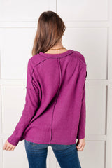 Simply Basic Ribbed Hacci Sweater in Light Plum - Liarian Unlimited Boutique