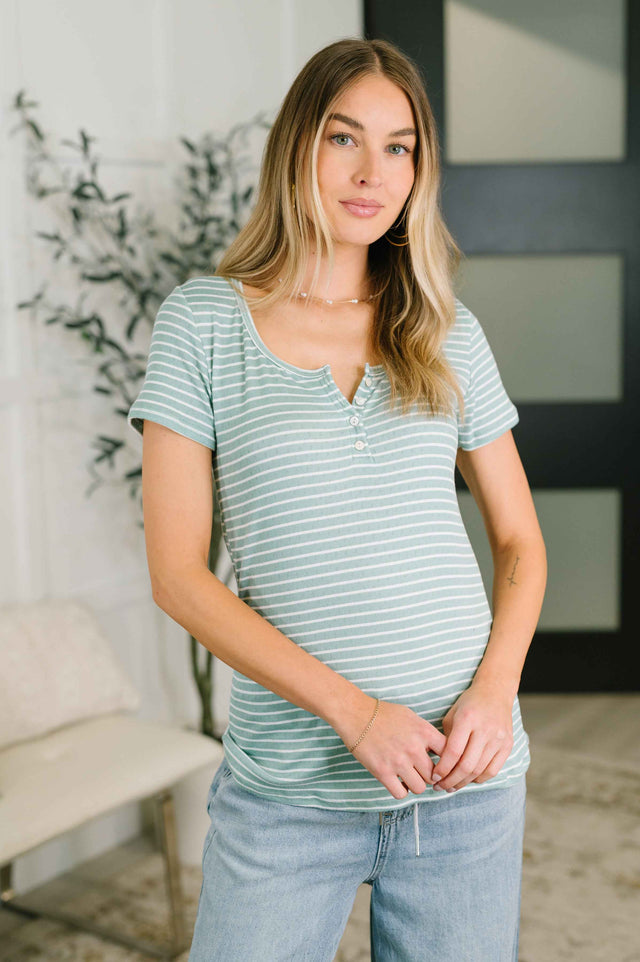 Simply Me Scoop Neck Henley Top
