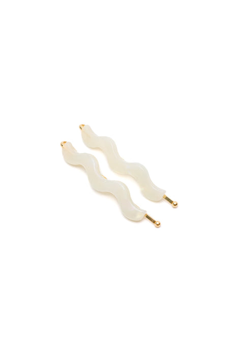 Sleek Waves Hair Clip in White Tortoise - Liarian Unlimited Boutique