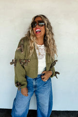 RESERVA: Cárdigan de punto con lazo Sloane