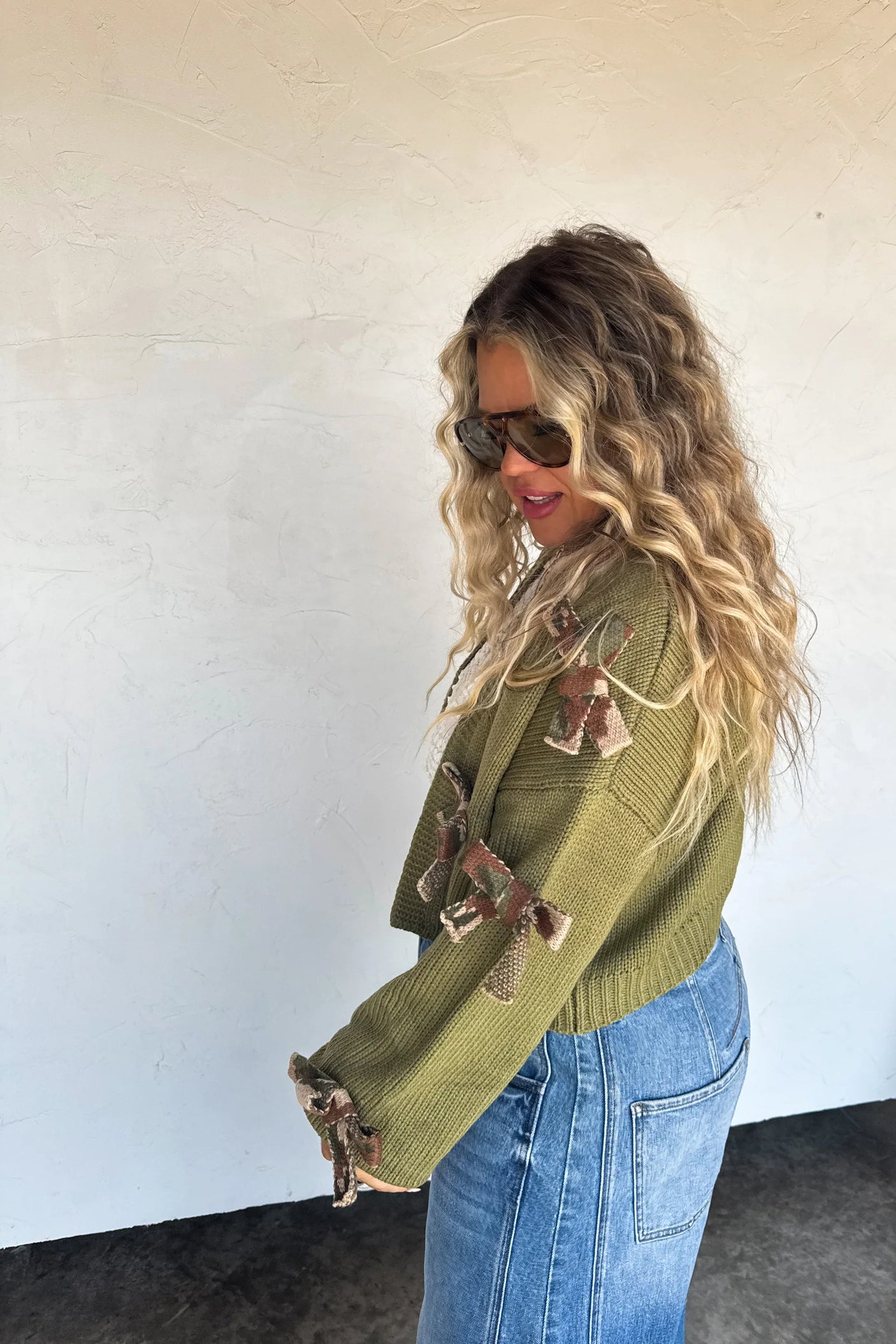 RESERVA: Cárdigan de punto con lazo Sloane