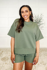 Slow Sunday Ribbed Knit Set in Light Olive