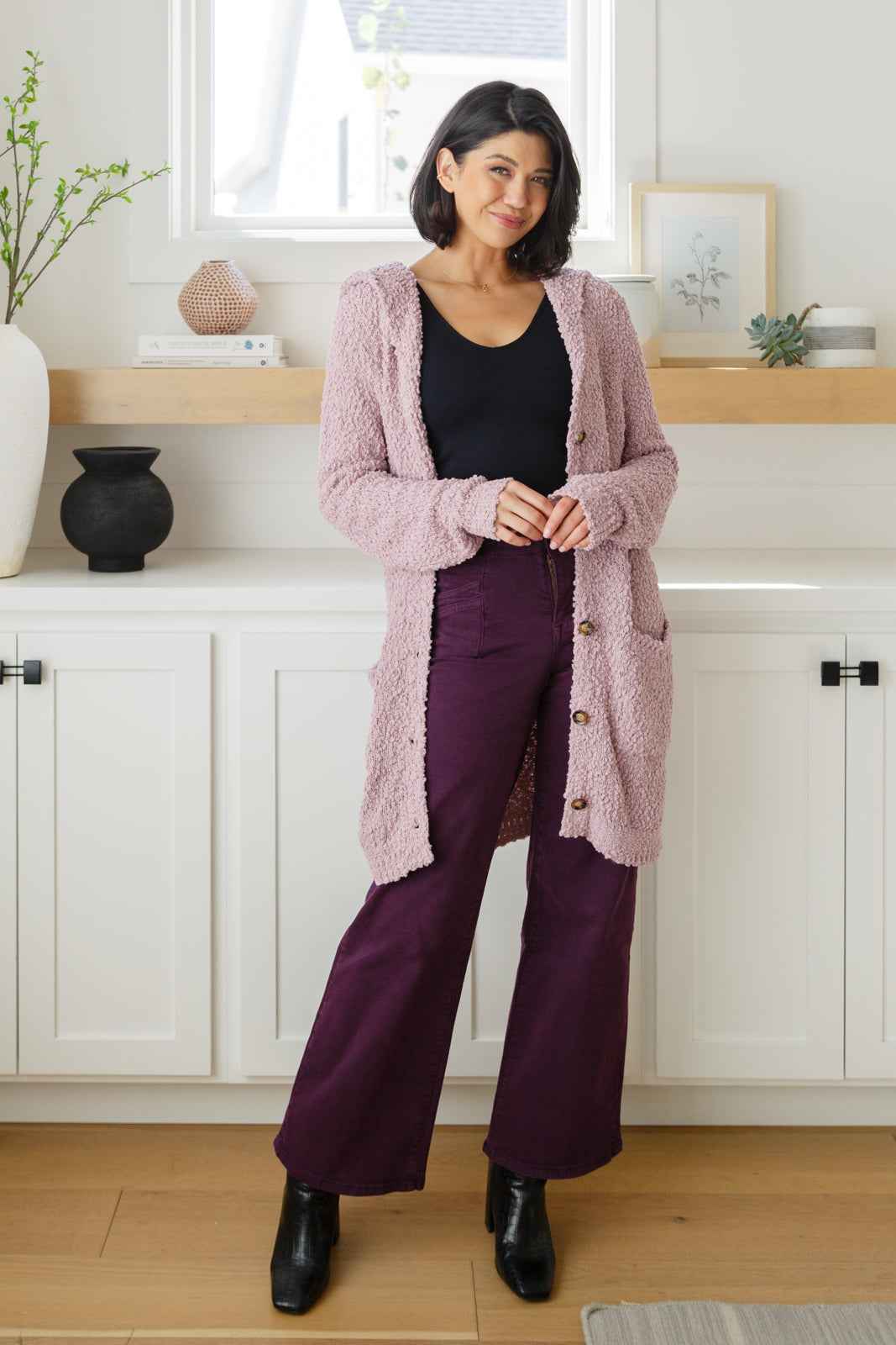 Petunia High Rise Wide Leg Jeans in Plum - Liarian Unlimited Boutique
