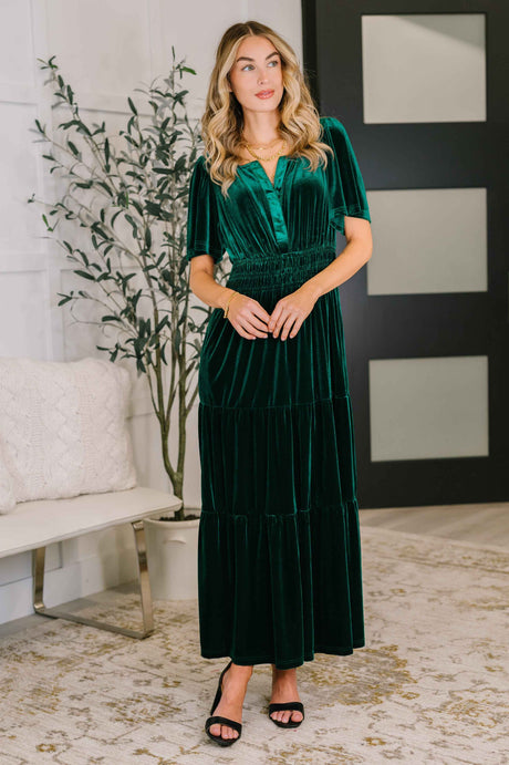 Softest Touch Velvet Tiered Dress