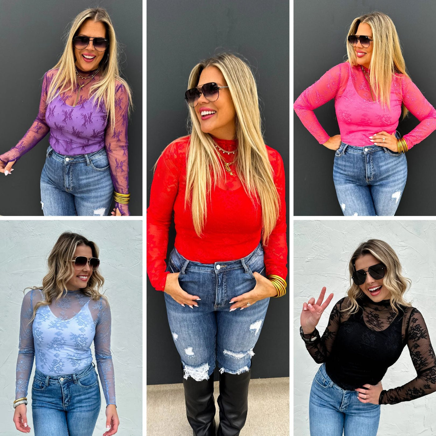 Valentine Roxy Lace Top in Five Colors - Liarian Unlimited Boutique