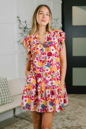 Start of Something Great Flutter Sleeve Floral Dress