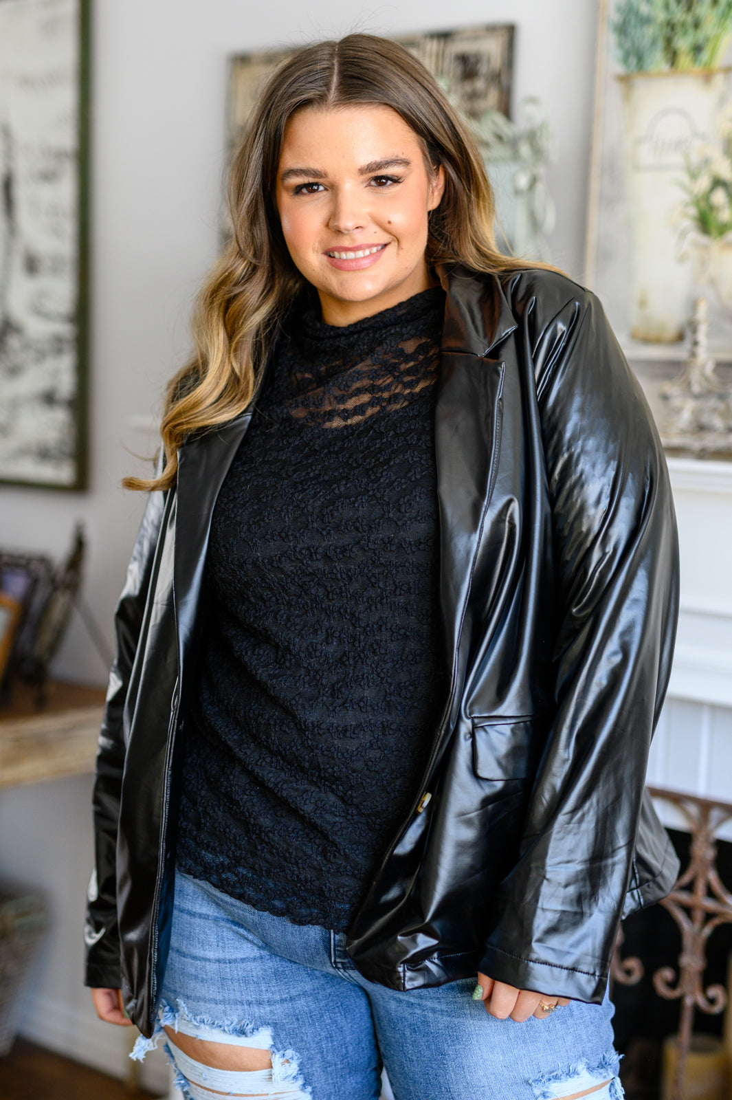 Blazer de piel sintética de las calles de Dublín