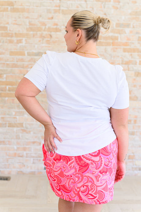 Camiseta blanca con mangas abullonadas Strong Enough