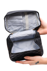 Subtly Checked Cosmetic Bags set of 4 in Black - Liarian Unlimited Boutique