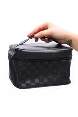 Subtly Checked Cosmetic Bags set of 4 in Black - Liarian Unlimited Boutique