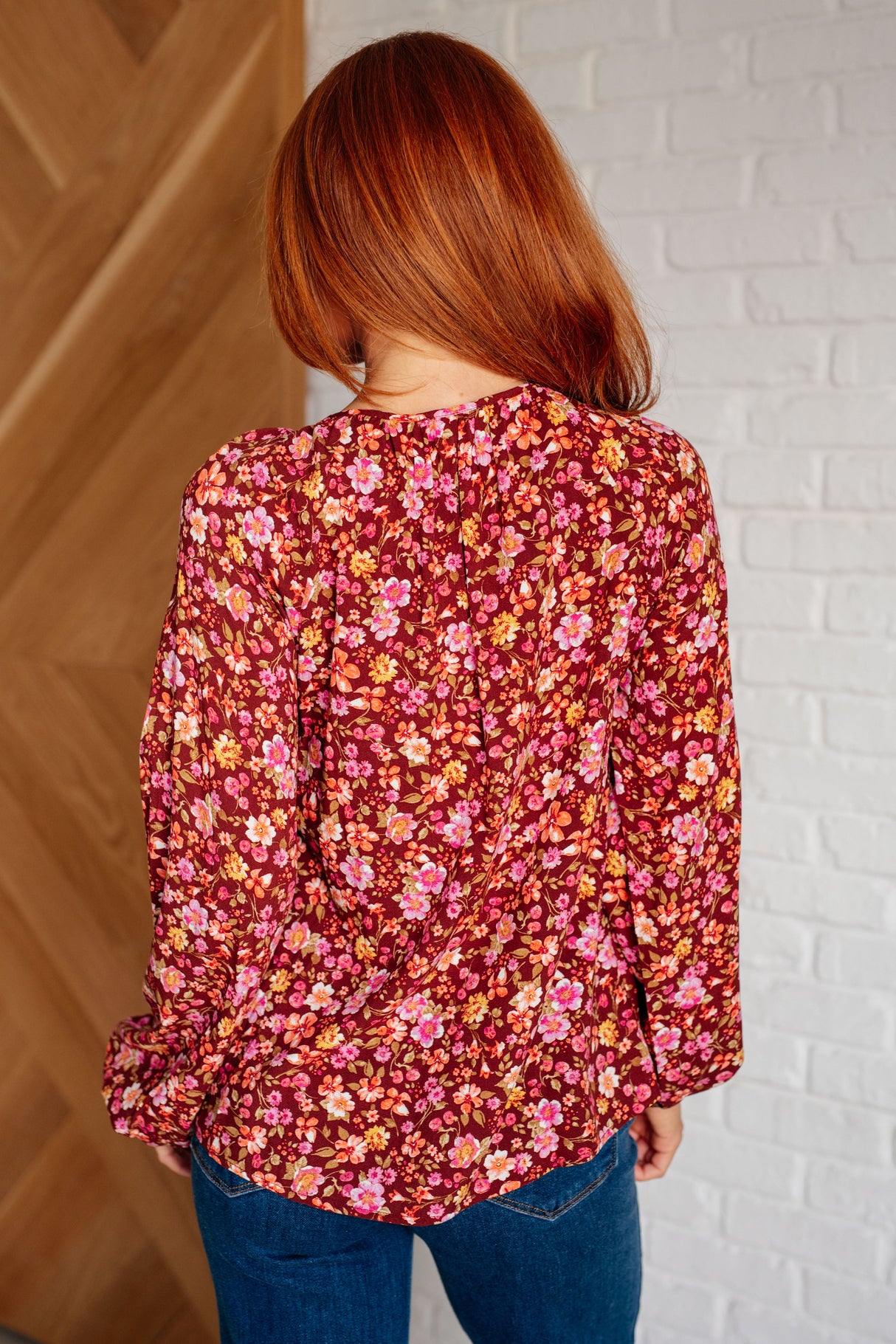 Blusa Sunday Brunch en color óxido con estampado floral