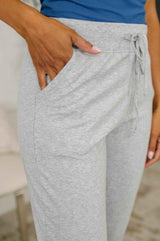 Sweat It High Waisted Joggers in Heather Grey