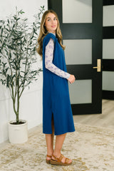 Vestido informal Sweet Like That en azul marino claro