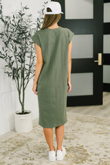 Vestido informal Sweet Like That en verde oliva claro