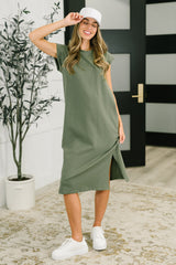 Vestido informal Sweet Like That en verde oliva claro