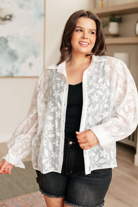 Sweet Serotonin Lace Button Up - Liarian Unlimited Boutique