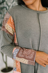 Sweet as Pie Color Block Relaxed Long Sleeve