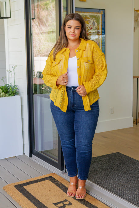Sweeter Than Nectar Lace Button Down in Honey - Liarian Unlimited Boutique