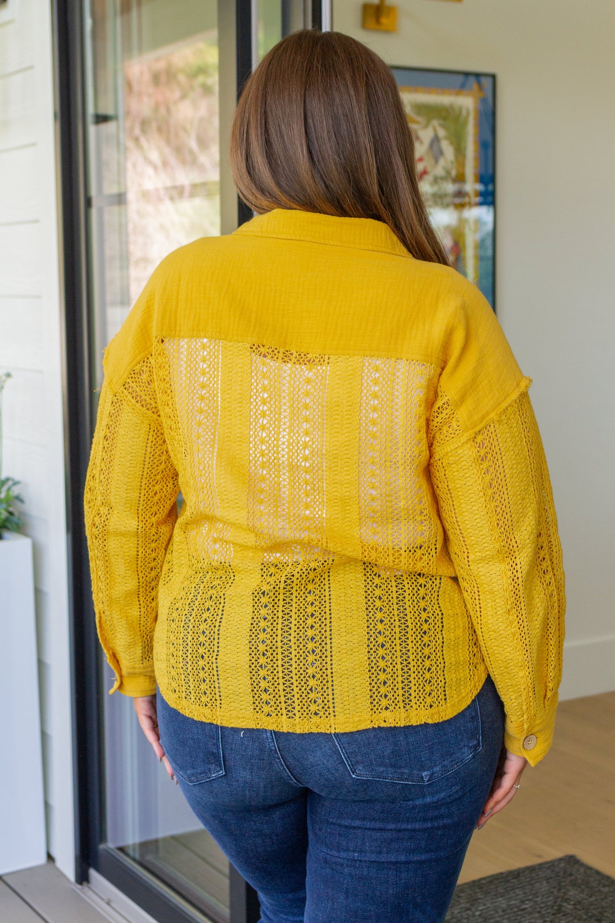 Sweeter Than Nectar Lace Button Down in Honey - Liarian Unlimited Boutique