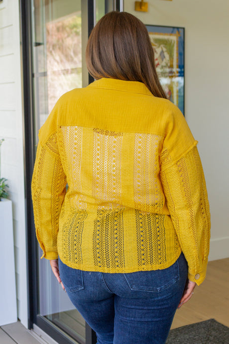 Sweeter Than Nectar Lace Button Down in Honey - Liarian Unlimited Boutique