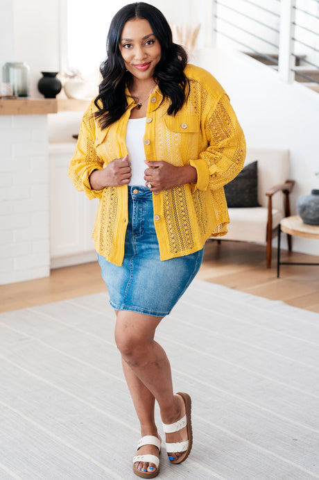 Sweeter Than Nectar Lace Button Down in Honey - Liarian Unlimited Boutique