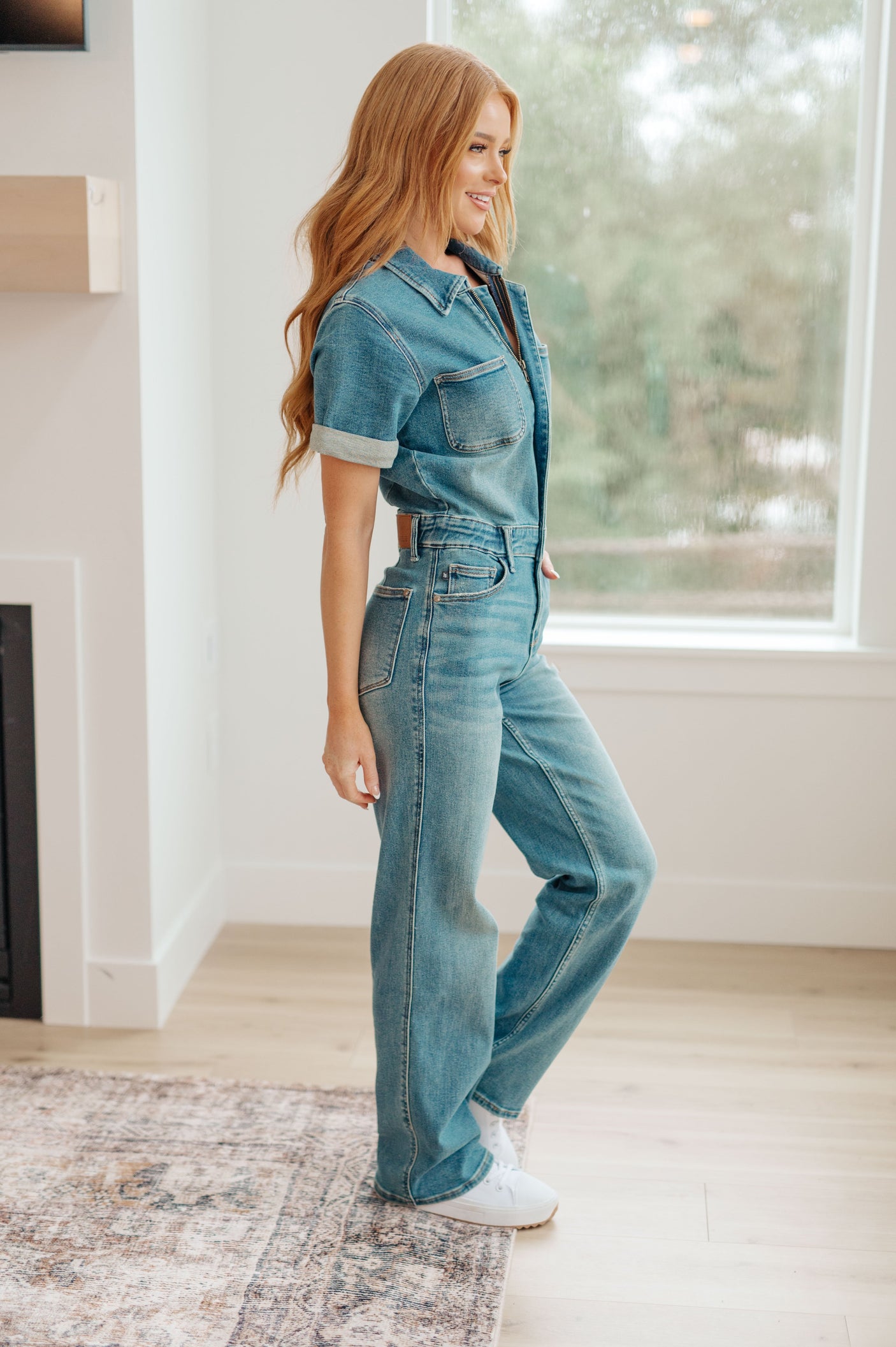 Sylvia Short Sleeve Denim Jumpsuit - Liarian Unlimited Boutique