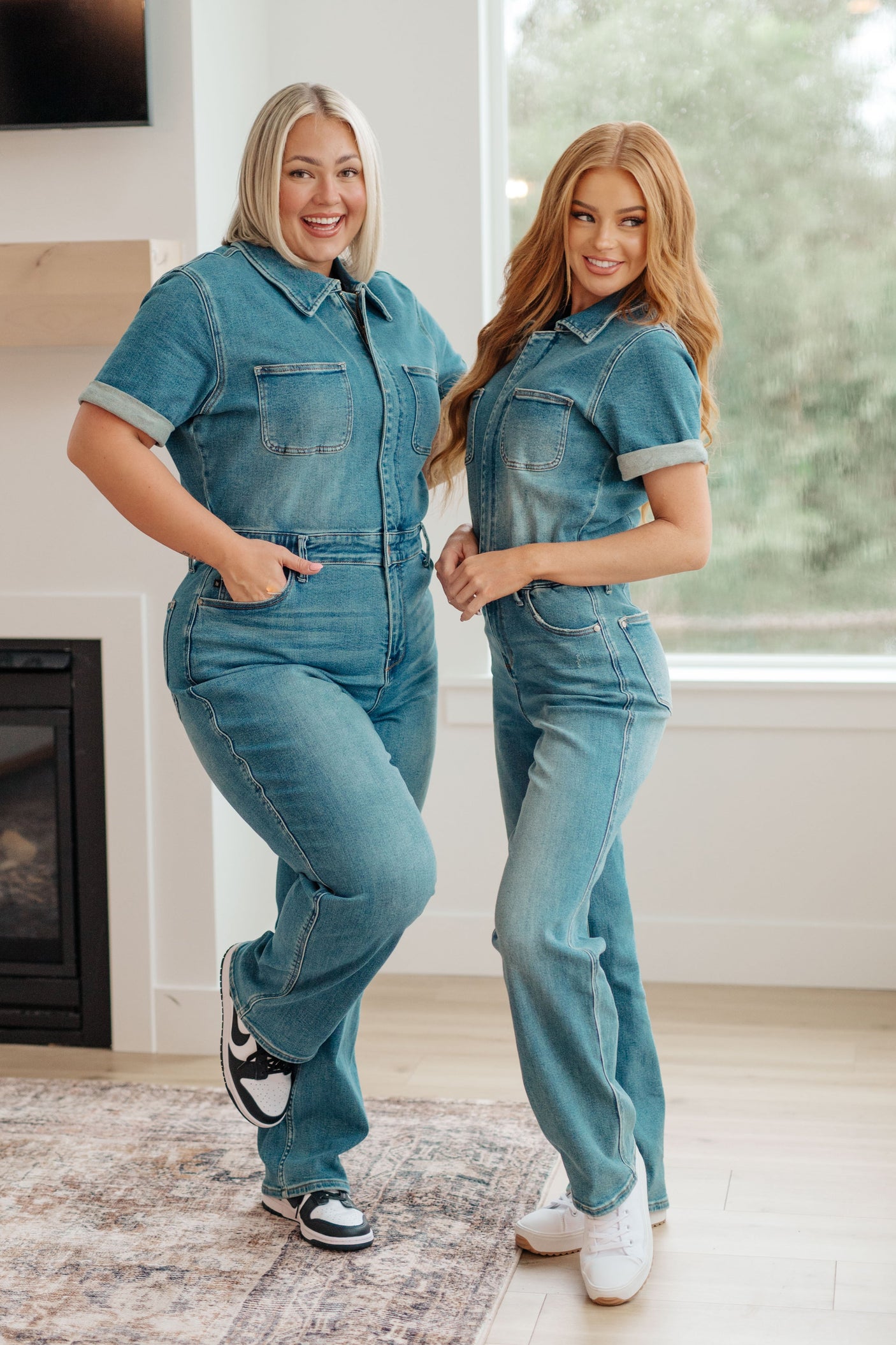 Sylvia Short Sleeve Denim Jumpsuit - Liarian Unlimited Boutique
