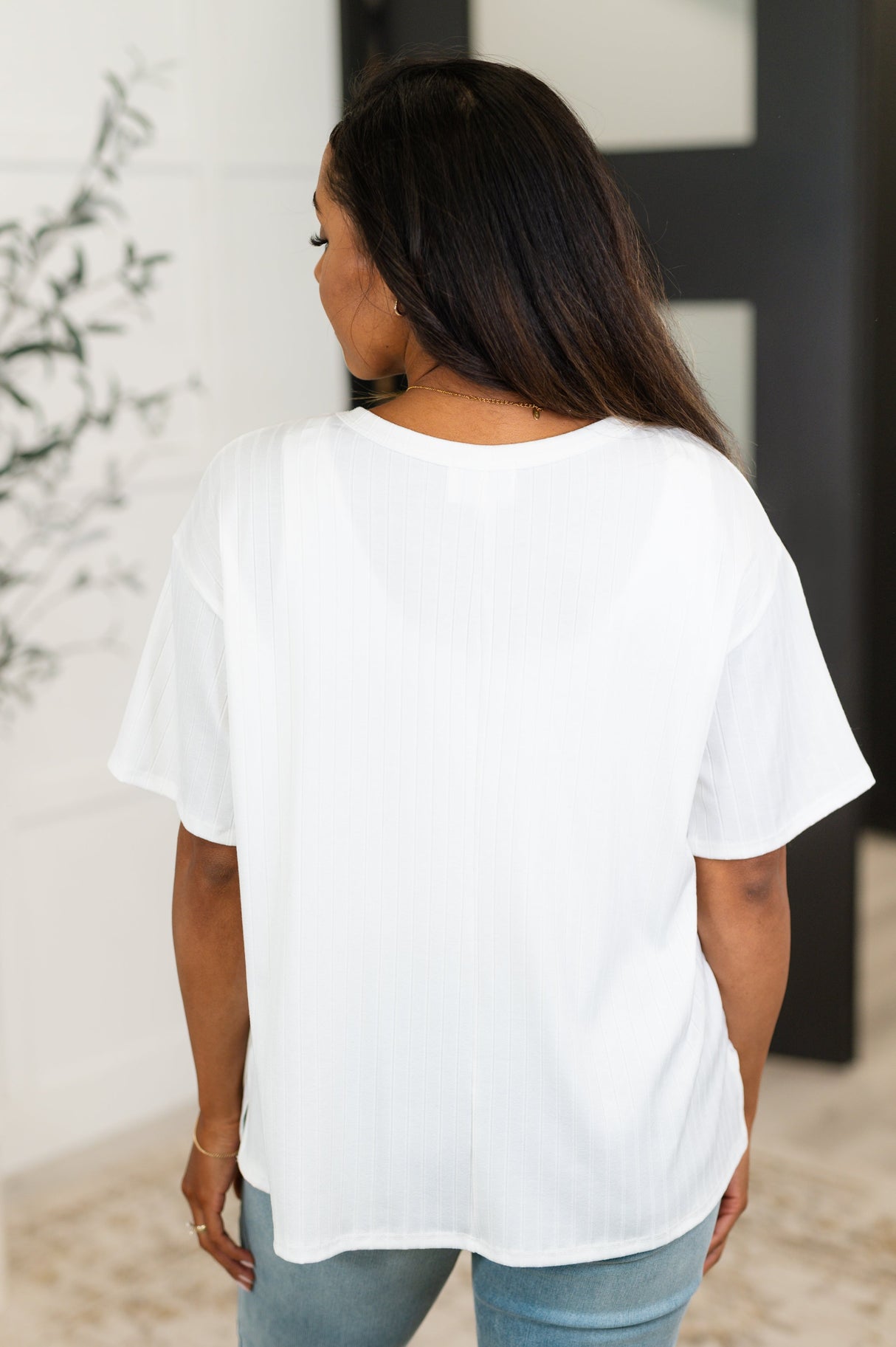 Camiseta holgada Take It Easy en color marfil