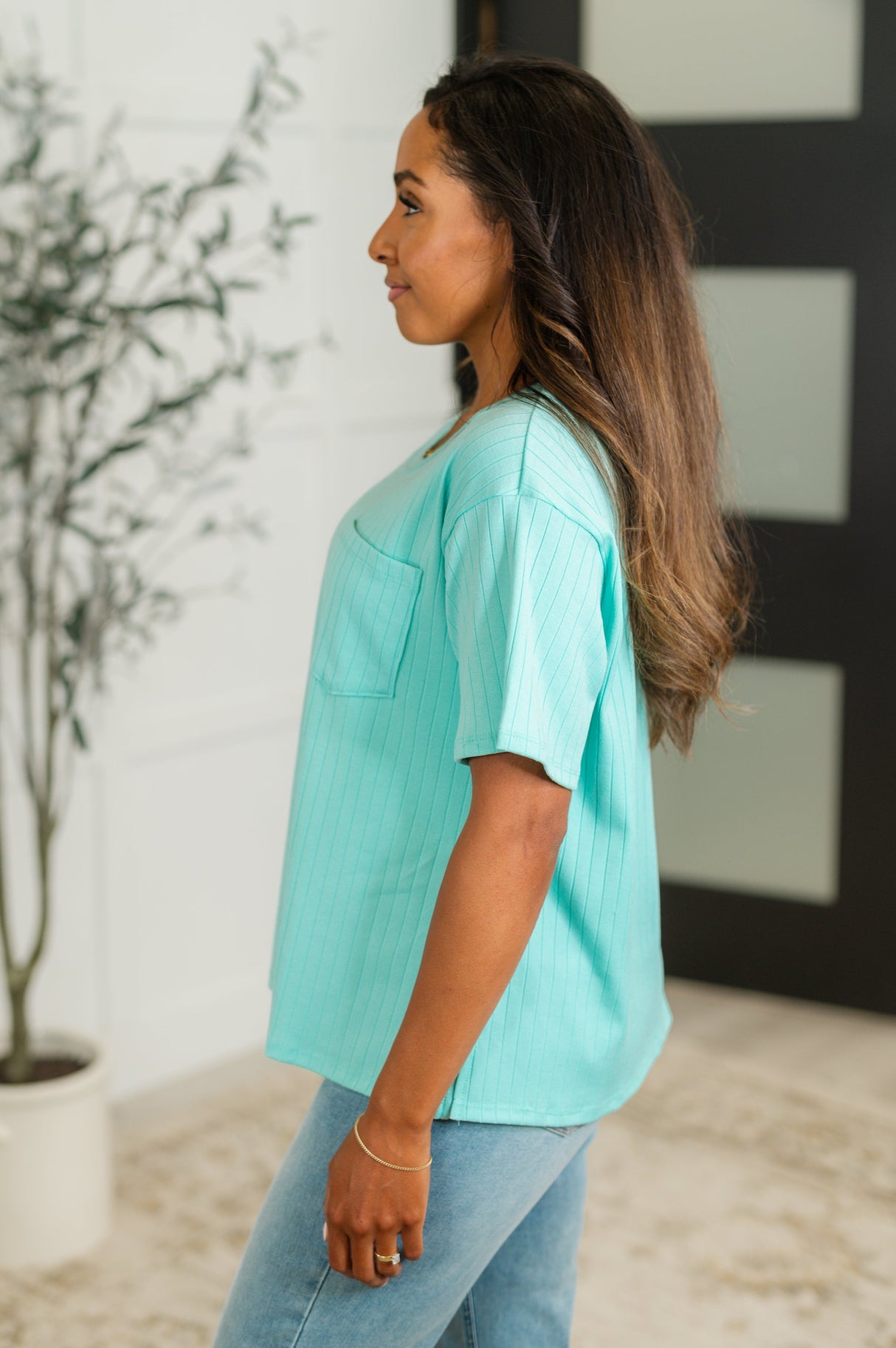 Camiseta holgada Take It Easy en color menta