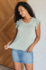 Top con mangas onduladas Take It In