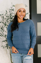 Take My Time Boatneck Textured Long Sleeve