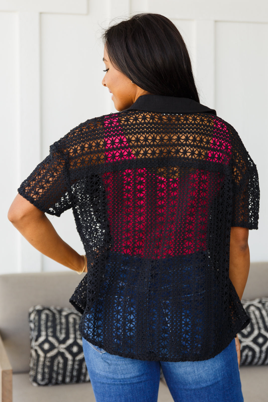 Conjunto de encaje Talk of the Town en negro