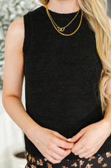 Camiseta de punto Tank You Very Much en color negro