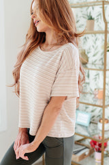 Textured Boxy Top in Taupe - Liarian Unlimited Boutique