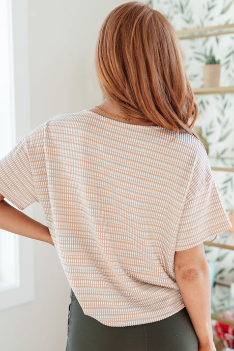 Textured Boxy Top in Taupe - Liarian Unlimited Boutique