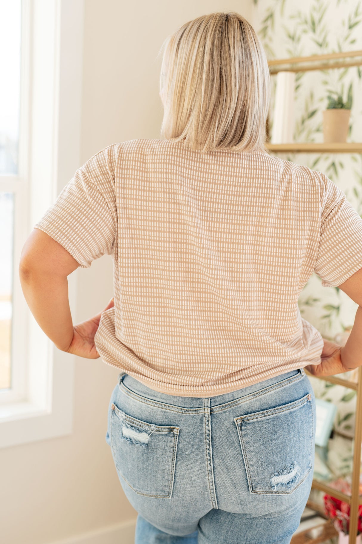 Textured Boxy Top in Taupe - Liarian Unlimited Boutique