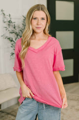 Thanks To You Relaxed Tee in Pink