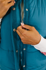 That's What I'm Talkin' About Puffer Vest in Teal