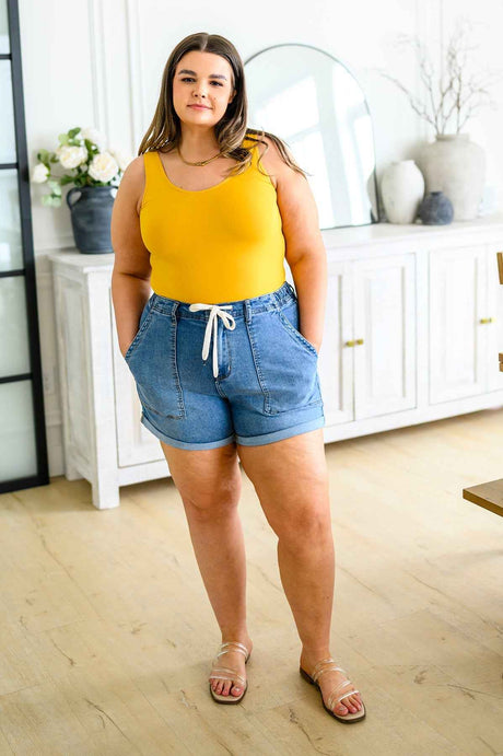 The Basics Reversible Longline Tank in Mustard - Liarian Unlimited Boutique