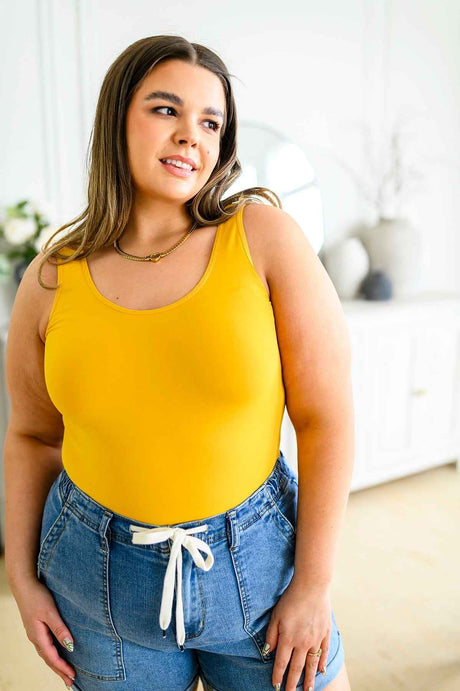 The Basics Reversible Longline Tank in Mustard - Liarian Unlimited Boutique