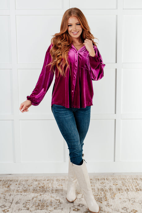 The Best Policy Velvet Balloon Sleeve Top - Liarian Unlimited Boutique