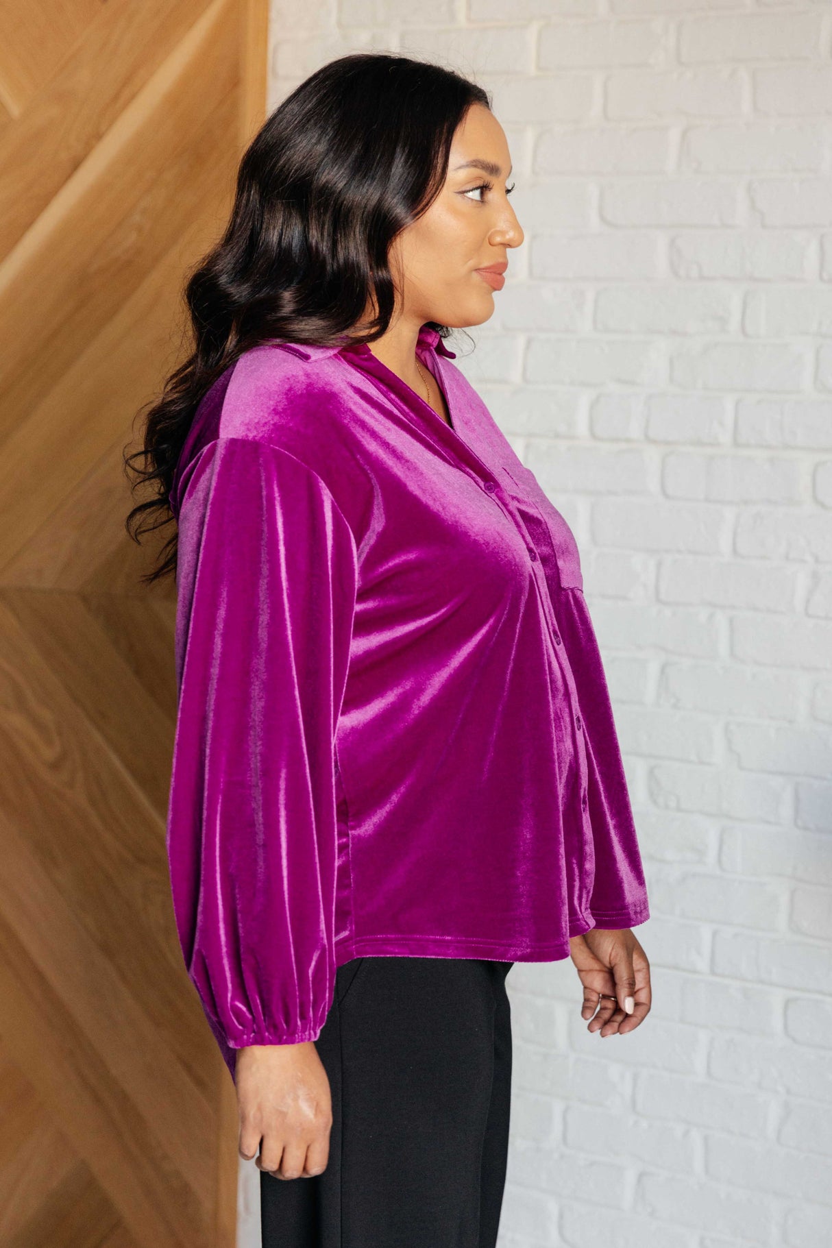 The Best Policy Velvet Balloon Sleeve Top - Liarian Unlimited Boutique