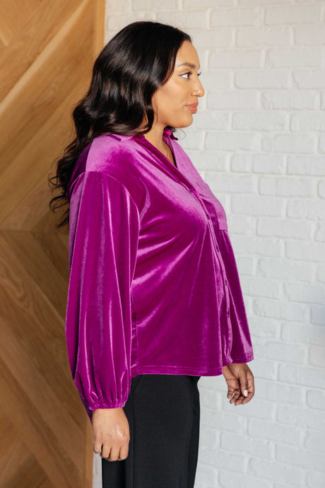 The Best Policy Velvet Balloon Sleeve Top - Liarian Unlimited Boutique