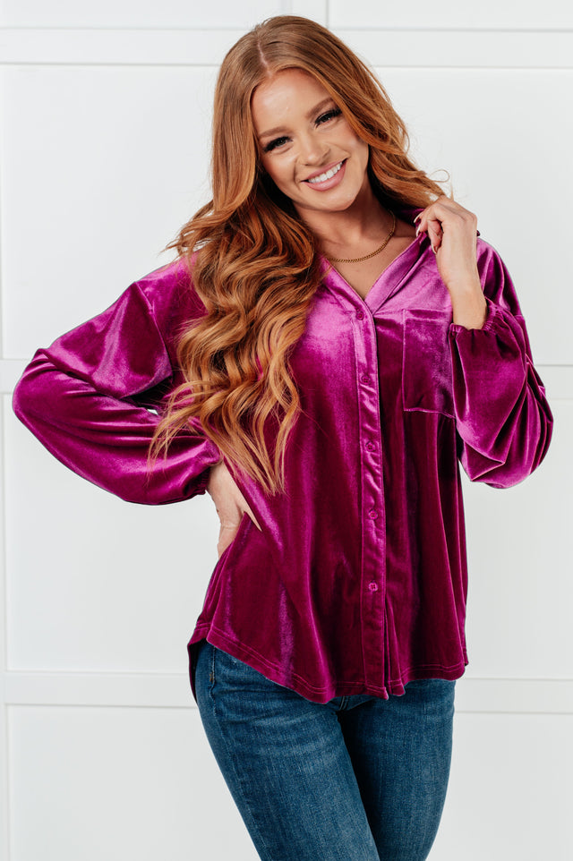 The Best Policy Velvet Balloon Sleeve Top - Liarian Unlimited Boutique