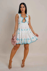 The Colorful Mini Dress - White