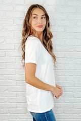 The Every Outfit Basic V-Neck Top in Off White - Liarian Unlimited Boutique