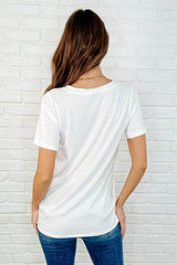 The Every Outfit Basic V-Neck Top in Off White - Liarian Unlimited Boutique